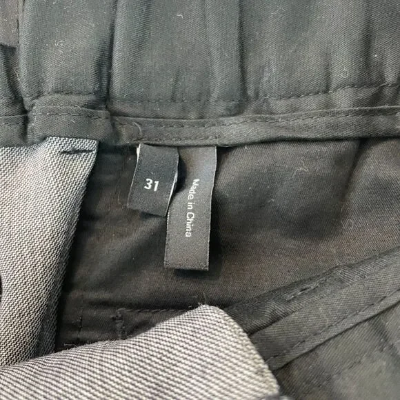Theory Pants‎ Men 31x30 Gray Wool Blend Ace Illeston Ankle Zip Tapered Fit
